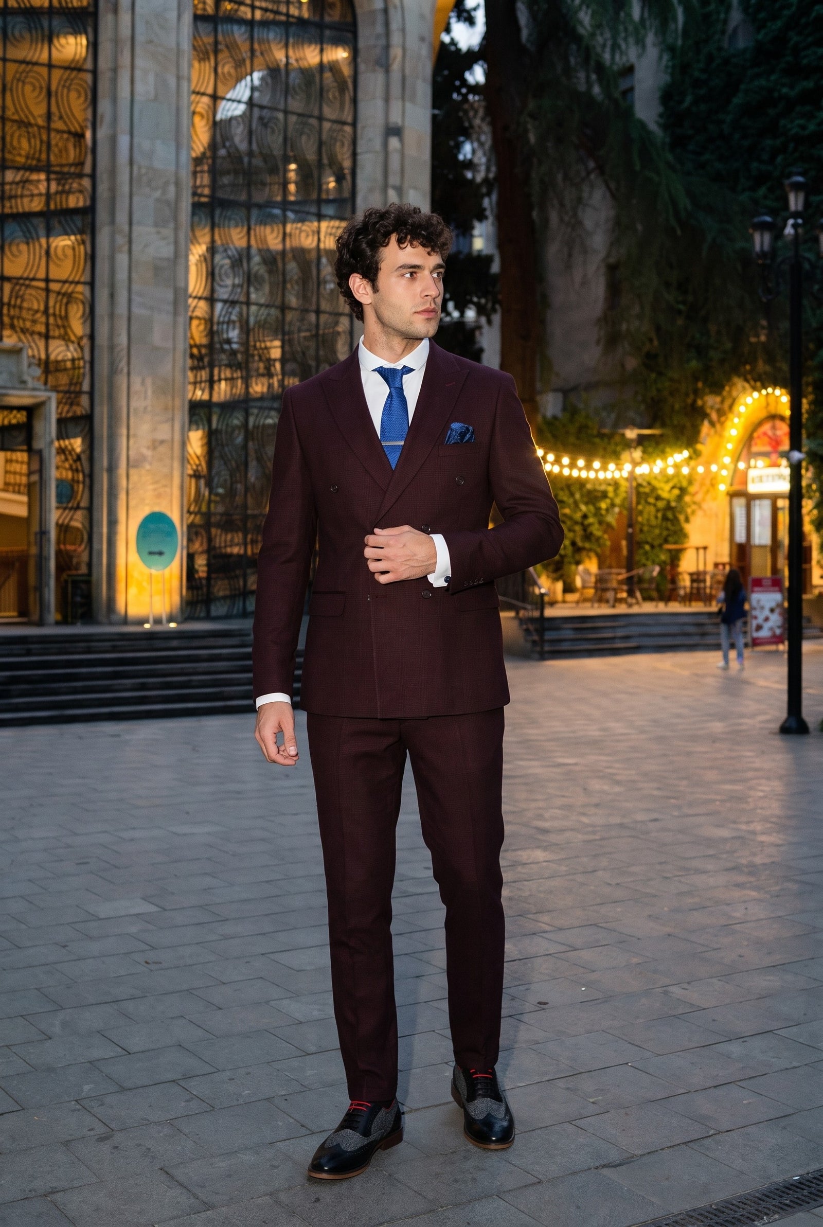 Look #733 styled with Regent - Abito doppiopetto da uomo in 2 pezzi color bordeaux