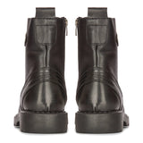 Mens Black Leather Motorcycle Boots Western Rock Punk Laced Ankle Boot Military