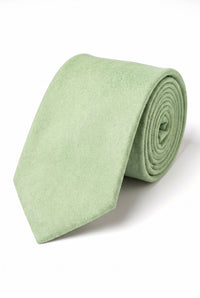Cravatta da uomo color verde salvia con finitura scamosciata