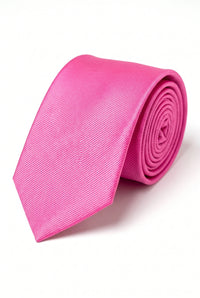 Cravatta da uomo rosa slim tinta unita