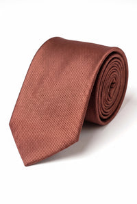 Cravatta slim da uomo tinta unita marrone chiaro