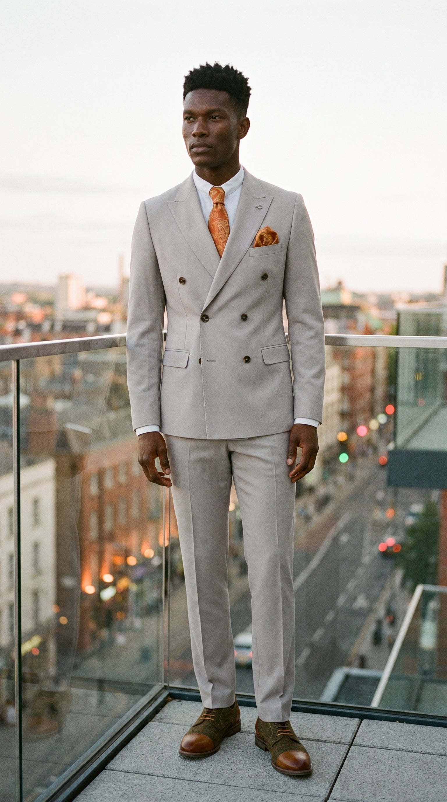 Look #660 styled with Mayfair - Abito doppiopetto da uomo in due pezzi color pietra