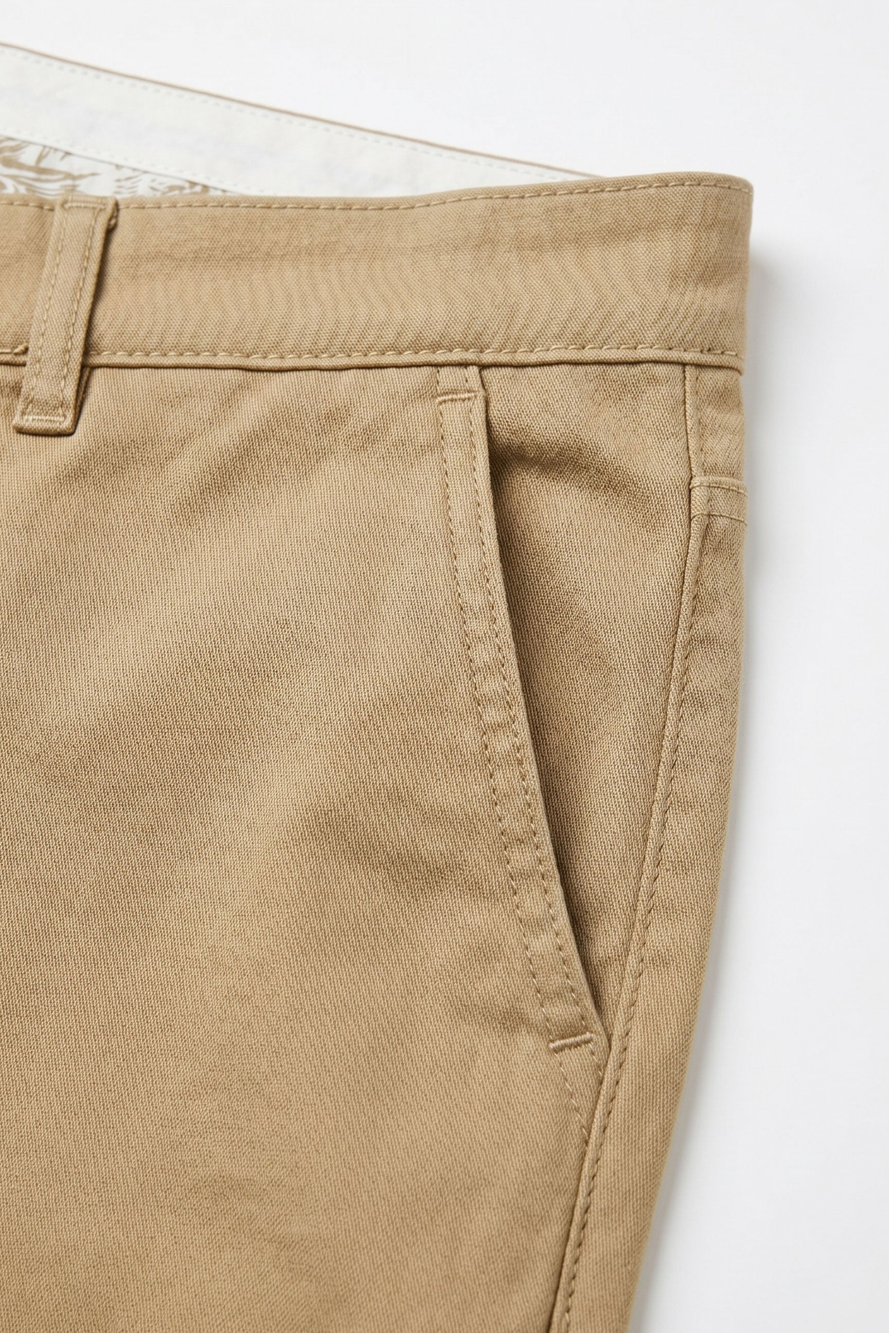 Pantaloni chino da uomo color kaki in misto lino, Tencel e cotone, leggeri, ideali per l'estate.