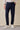 Pantaloni Gurkha da uomo blu navy con pieghe, vita regolabile, vestibilità affusolata su misura.