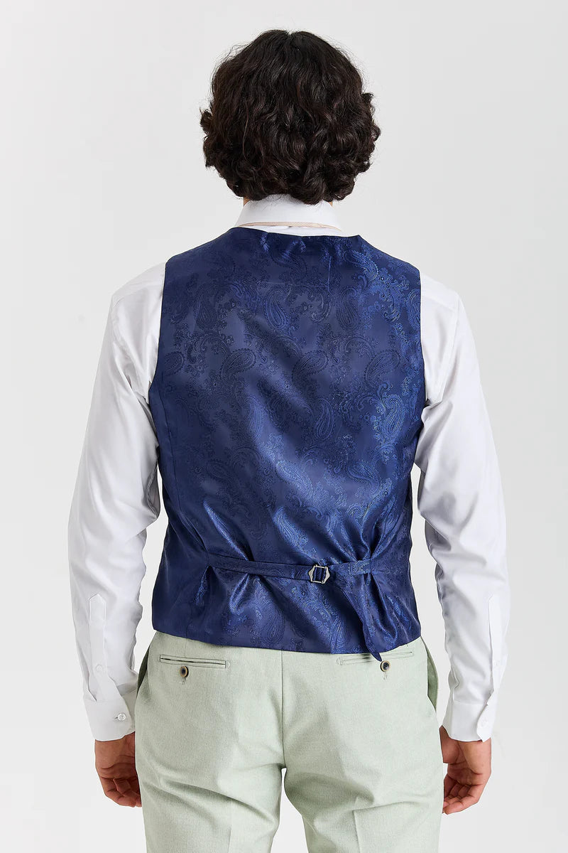 Belmont - Gilet da sposo verde salvia da uomo