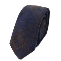 281 - Men's Blue Herringbone Tweed Wool Tie & Handkerchief 2"