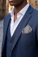 Fazzoletto da taschino da uomo in tweed grigio
