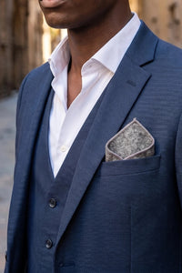Fazzoletto da taschino da uomo in tweed grigio