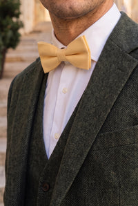 Papillon da uomo beige a doppio strato