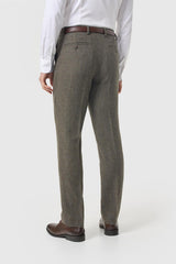 Gaston - Pantaloni da uomo in tweed a quadri color oliva