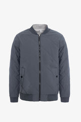 Giacca bomber reversibile da uomo grigia e beige, leggera e trapuntata, 2 in 1