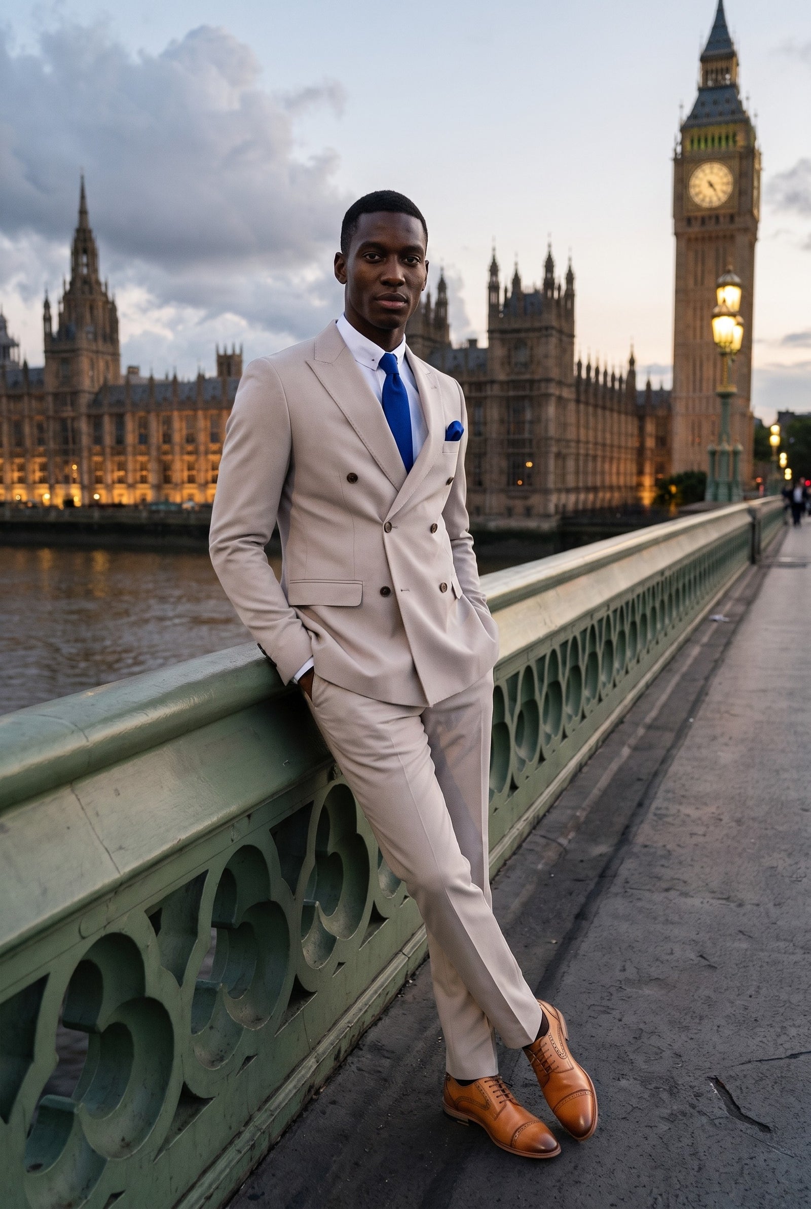 Look #658 styled with Mayfair - Abito doppiopetto da uomo in due pezzi color pietra