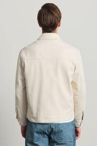 Giacca da uomo in twill di cotone beige - modello trucker