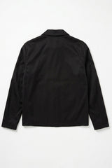 Giacca Harrington da uomo nera con colletto, impermeabile.