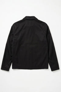 Giacca Harrington da uomo nera con colletto, impermeabile.