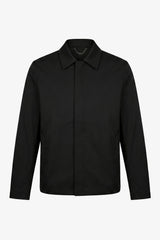 Giacca Harrington da uomo nera con colletto, impermeabile.