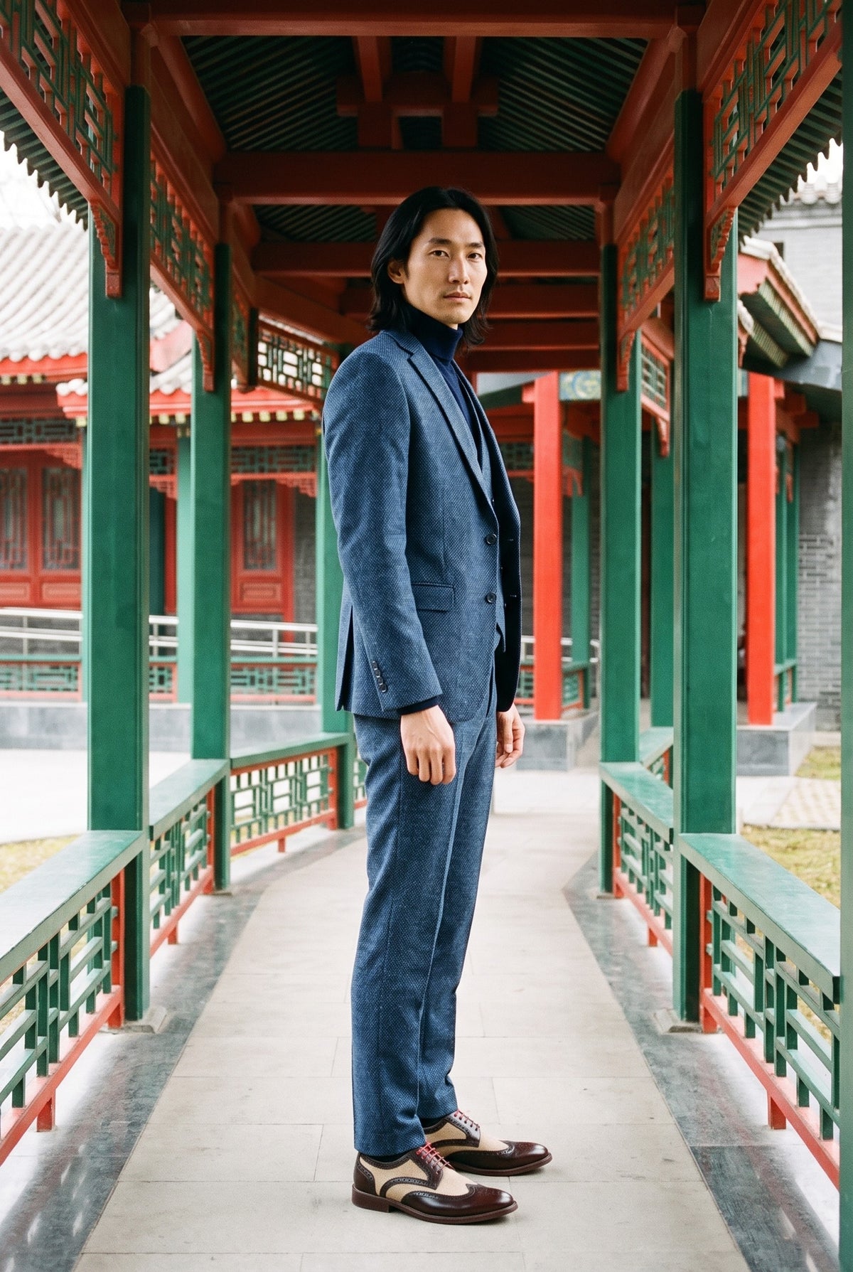 Look #381 styled with Abito da uomo blu navy 3 pezzi con gilet doppiopetto