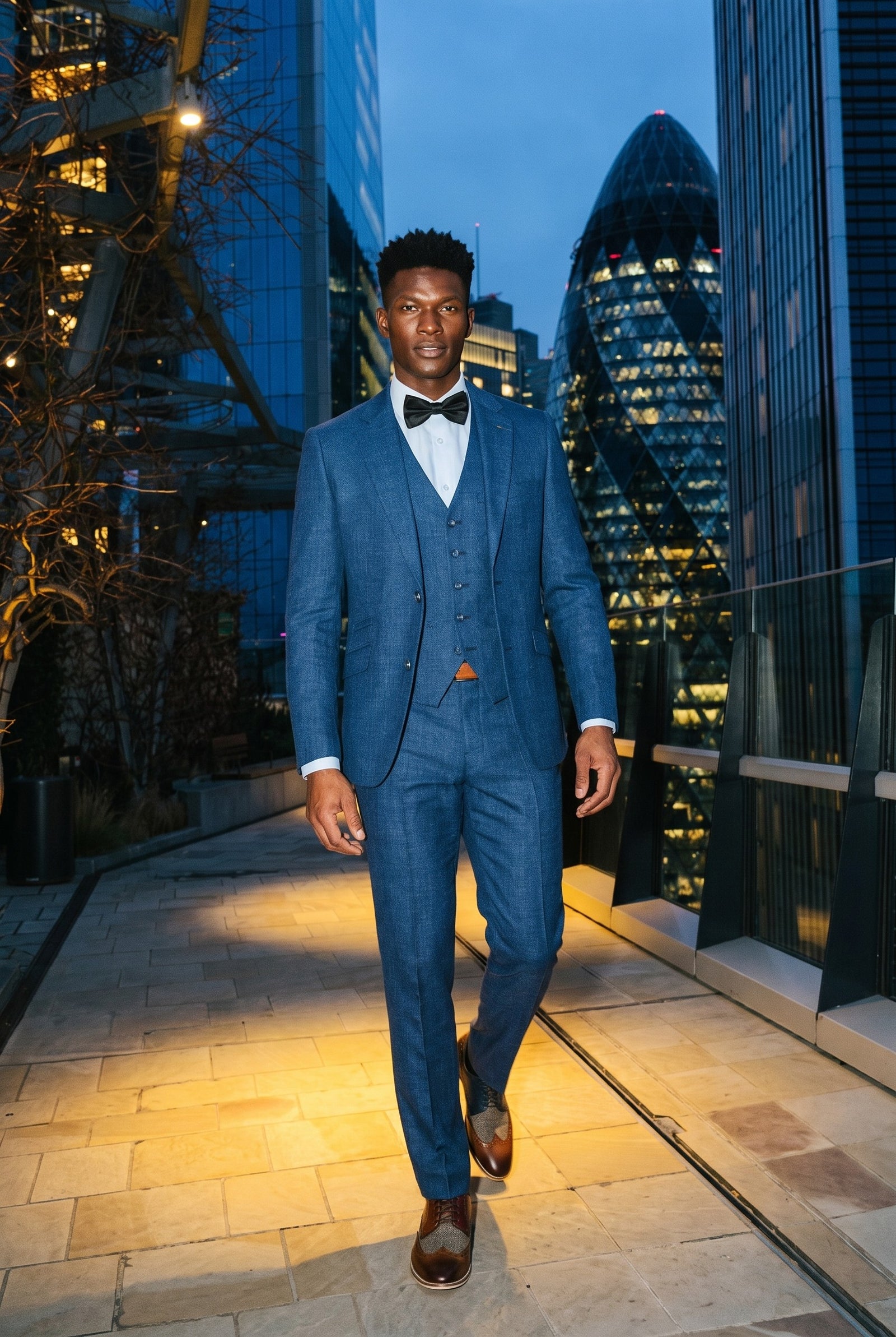 Look #997 styled with Abito estivo in lino blu da uomo