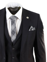 Mens Classic Black 3 Piece Suit