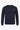 Felpa da uomo blu navy in misto cotone, girocollo, maniche lunghe, elasticizzata.