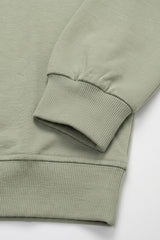 Felpa da uomo a girocollo, maniche lunghe, elasticizzata, in misto cotone verde salvia.