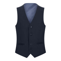 Boys Navy Blue 5 Piece Suit Blazer Waistcoat Shirt Tie Trousers Wedding Party