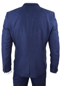 Mens Navy Blue Slim Fit 3 Piece Suit