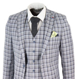 Mens Grey Pince of Whales Check 3 Piece Suit