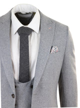 Men's Grey 3 Piece Wool Suit