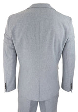 Mens Wool 3 Piece Grey Suit Double Breasted Waistcoat Wedding Party Vintage 1920s