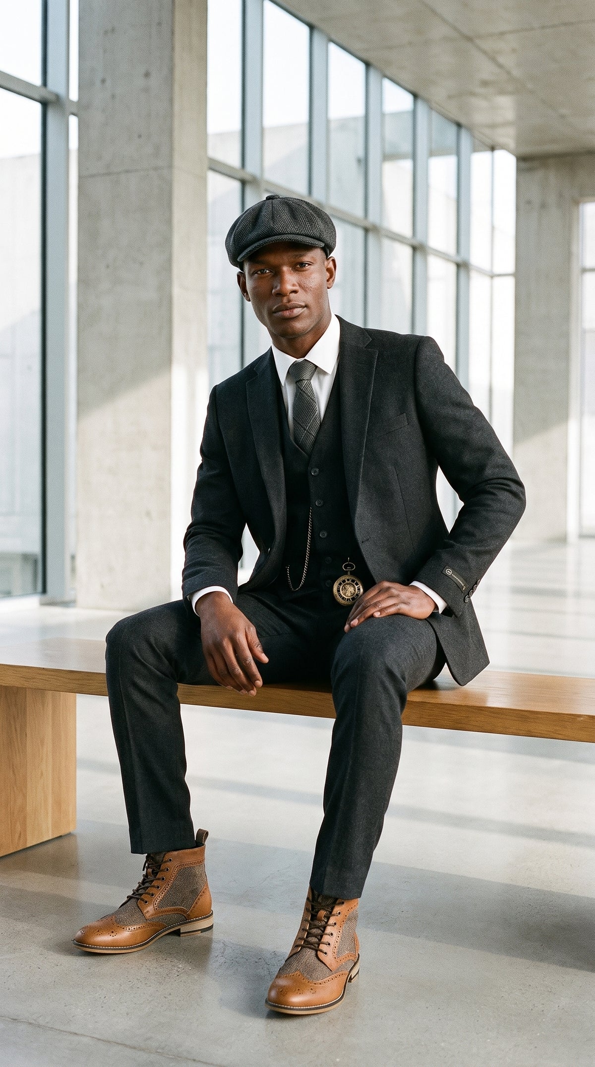 Look #495 styled with Abito da uomo nero vintage anni '20