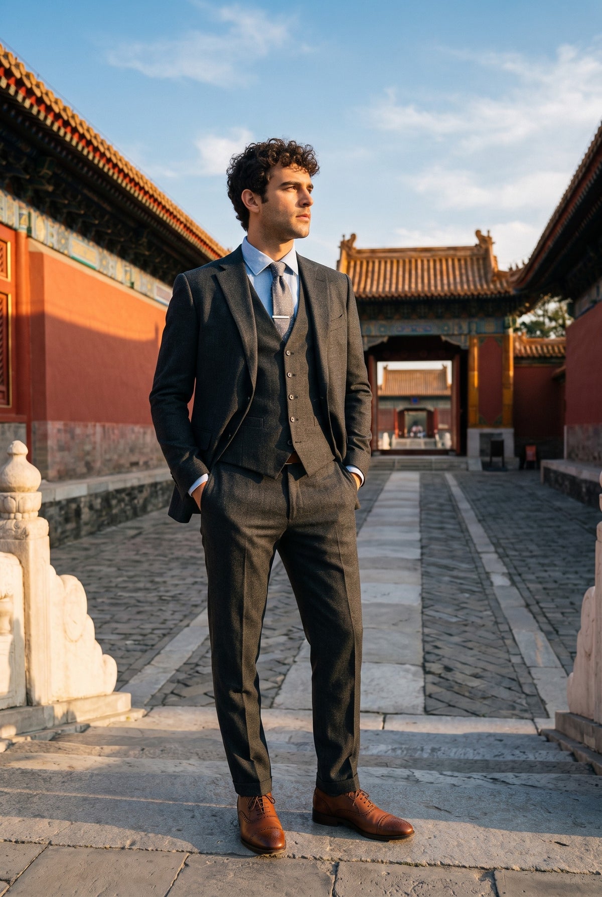 Look #179 styled with Bond - Abito da uomo su misura, 3 pezzi, color antracite