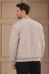 Giacca bomber reversibile da uomo nera e beige, leggera e trapuntata, 2 in 1