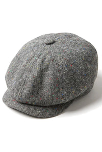 Cappello Baker Boy a 8 pannelli Shelby in tweed di lana grigio classico