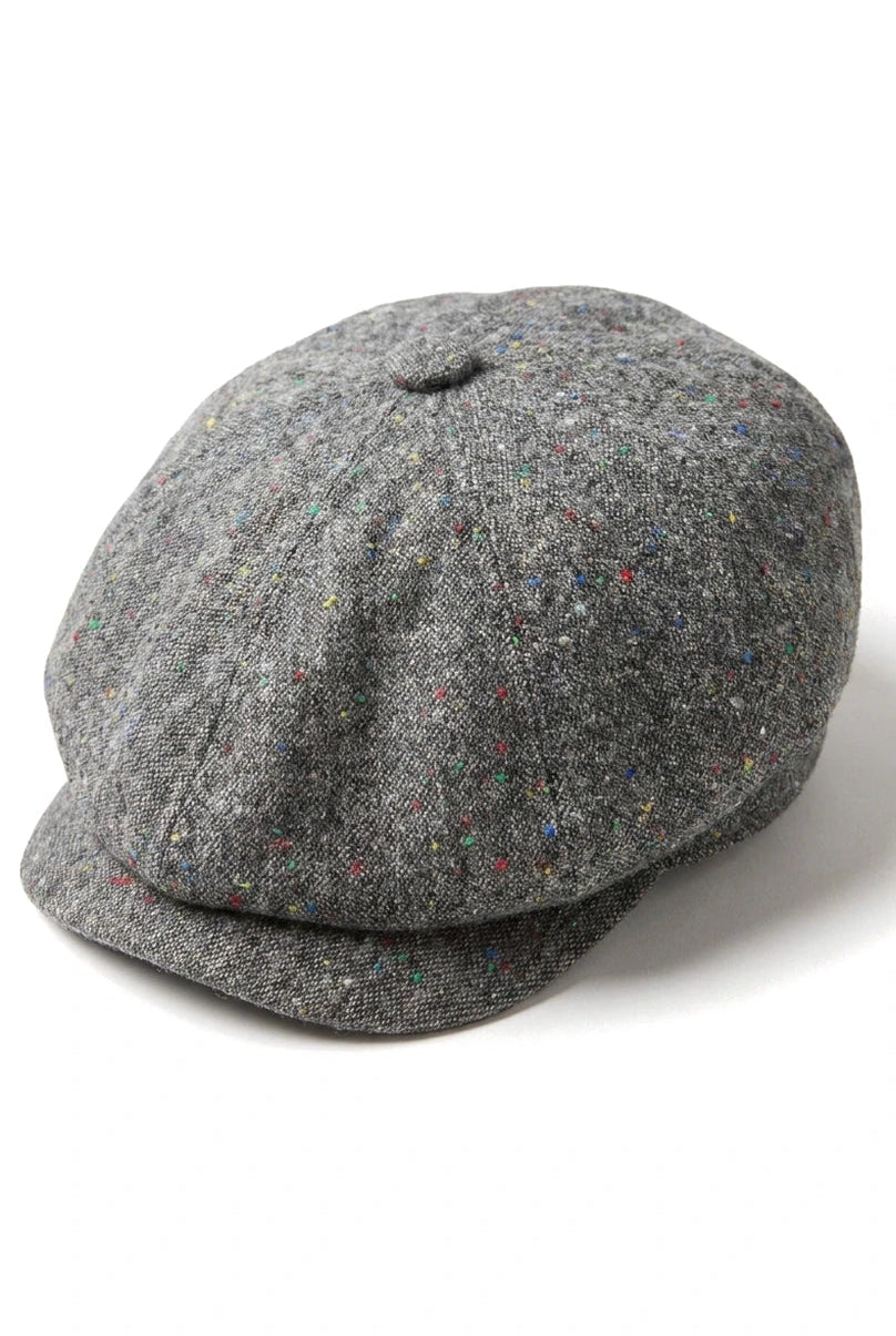 Cappello Baker Boy a 8 pannelli Shelby in tweed di lana grigio classico