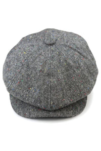 Cappello Baker Boy a 8 pannelli Shelby in tweed di lana grigio classico