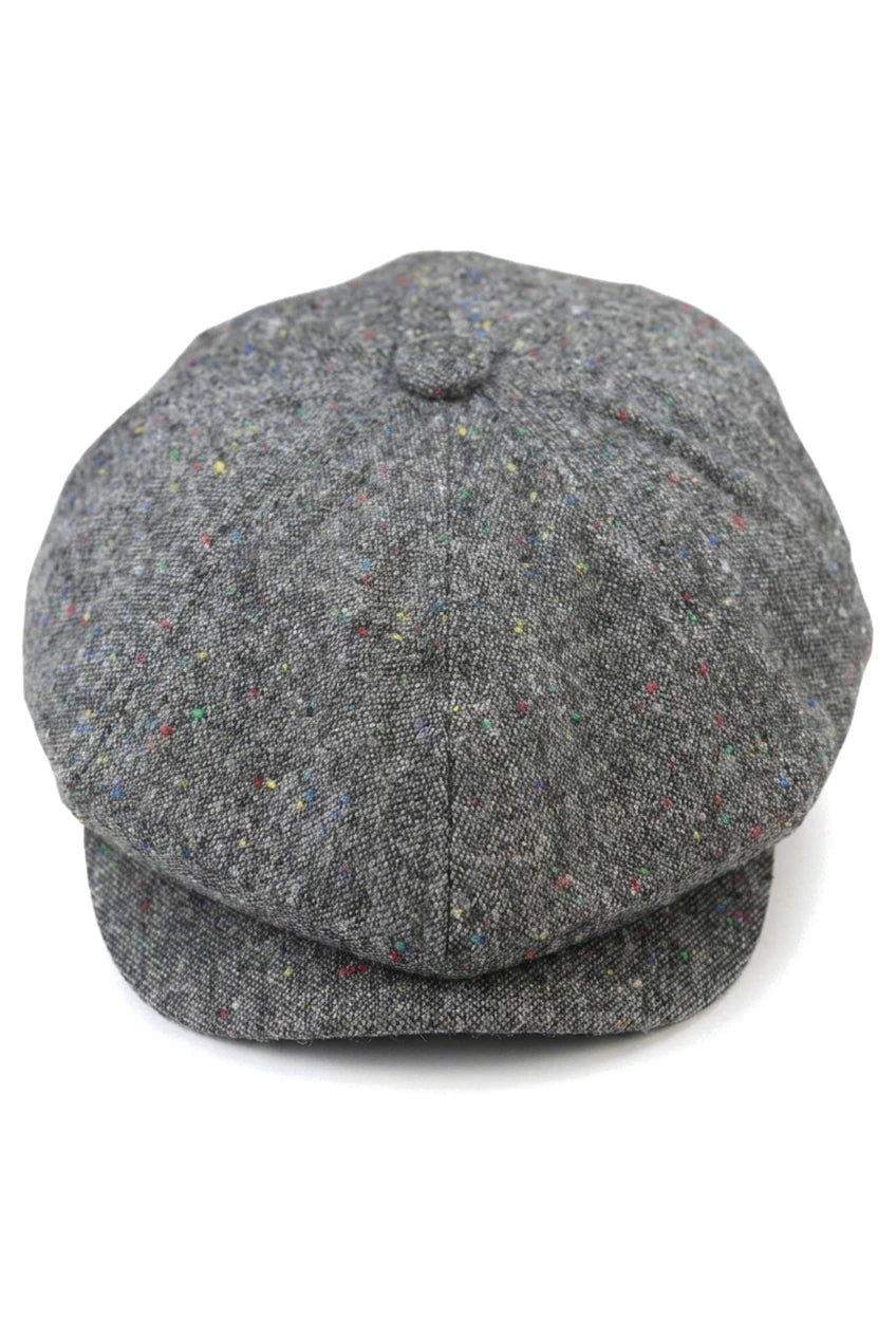 Cappello Baker Boy a 8 pannelli Shelby in tweed di lana grigio classico