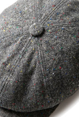 Cappello Baker Boy a 8 pannelli Shelby in tweed di lana grigio classico