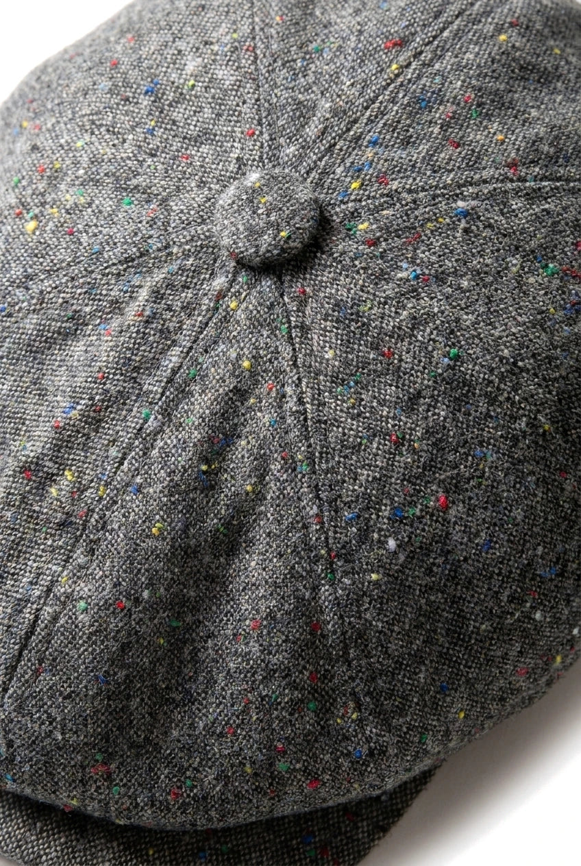 Cappello Baker Boy a 8 pannelli Shelby in tweed di lana grigio classico