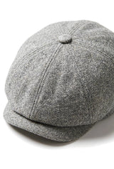 Cappello Baker Boy a 8 pannelli Shelby in lana tweed classico grigio chiaro