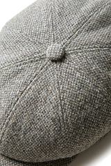 Cappello Baker Boy a 8 pannelli Shelby in lana tweed classico grigio chiaro