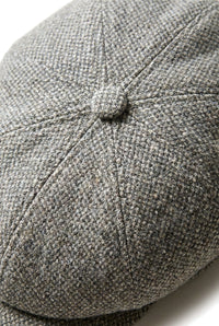 Cappello Baker Boy a 8 pannelli Shelby in lana tweed classico grigio chiaro
