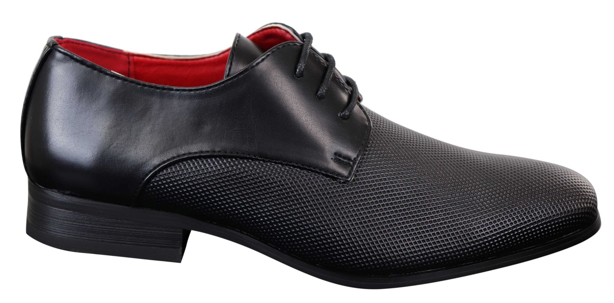 Men's Black Laced Faux Leather Shoes