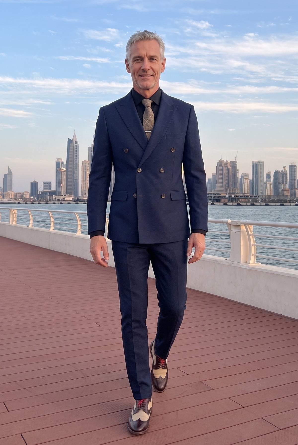 Look #638 styled with Mayfair - Abito doppiopetto blu navy da uomo, 2 pezzi