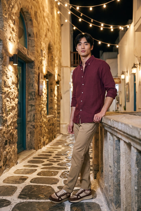 Burgundy Linen