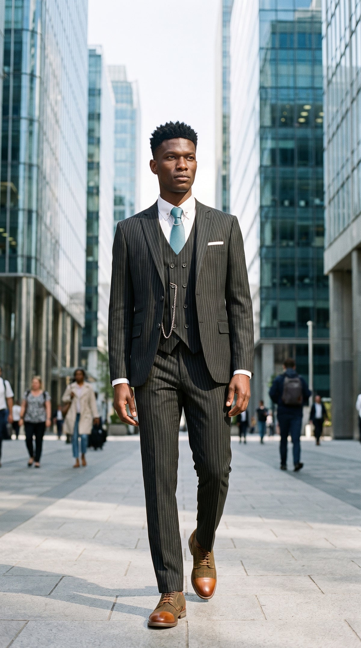 Look #276 styled with Abito gessato nero da uomo, 3 pezzi