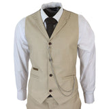AK-08 Men's 3-Piece Cream Prince Of Wales Check Suit
