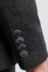 Abito da uomo a 3 pezzi con motivo Glen Check nero