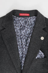 Abito da uomo a 3 pezzi con motivo Glen Check nero