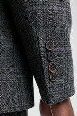 Abito da uomo a 3 pezzi con motivo tartan grigio